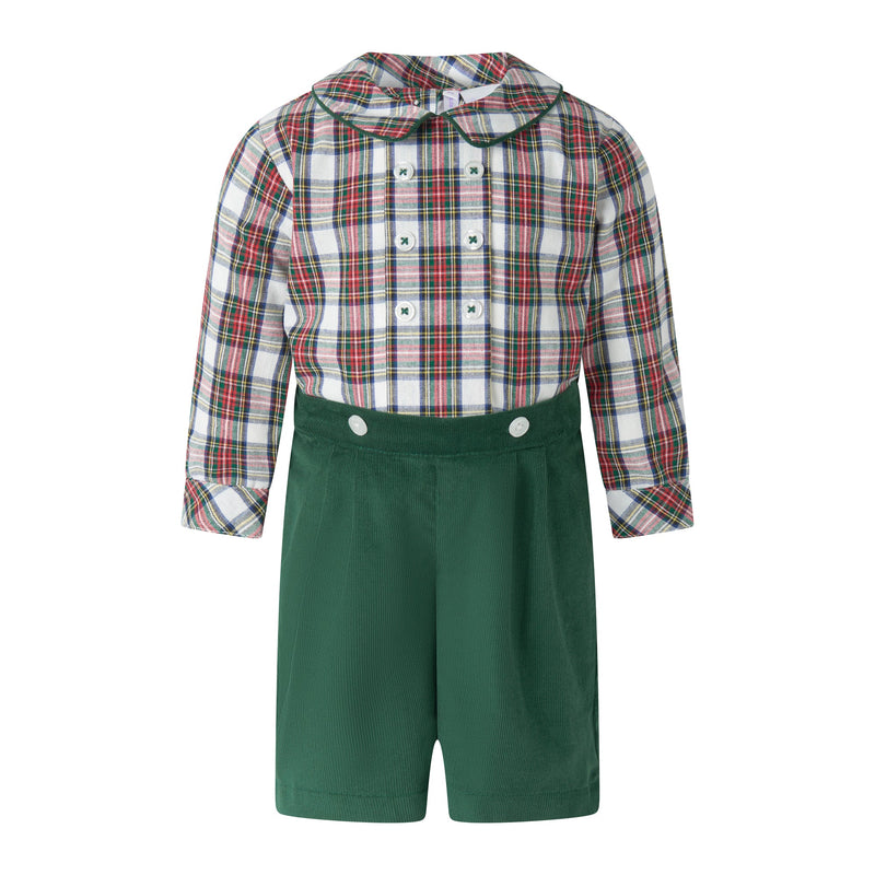 Tartan Shirt & Cord Short  Set Rachel Riley US