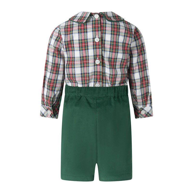 Tartan Shirt & Cord Short  Set Rachel Riley US
