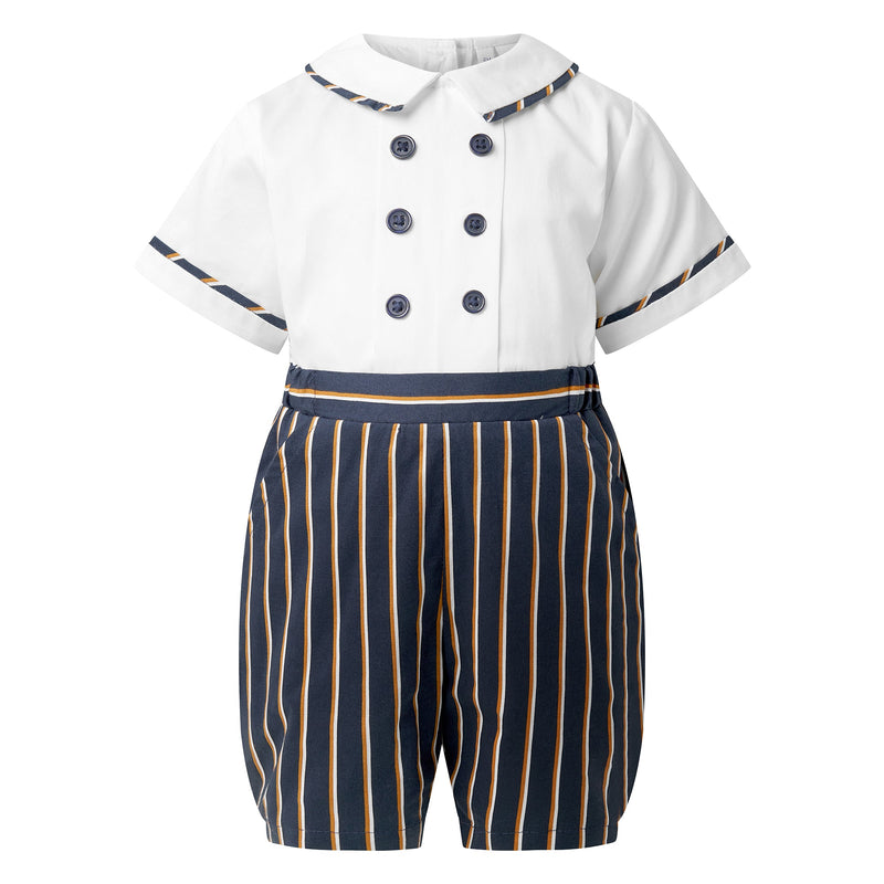 Navy Stripe Romper