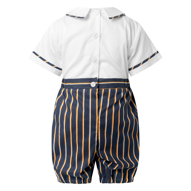 Navy Stripe Romper