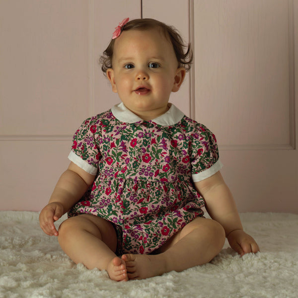 Pink Floral Babysuit