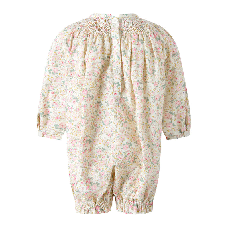 Pink Floral Ruched Romper