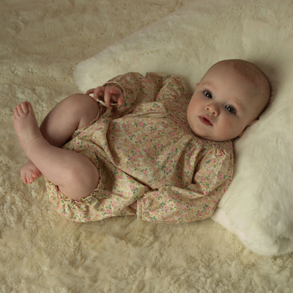 Pink Floral Ruched Romper