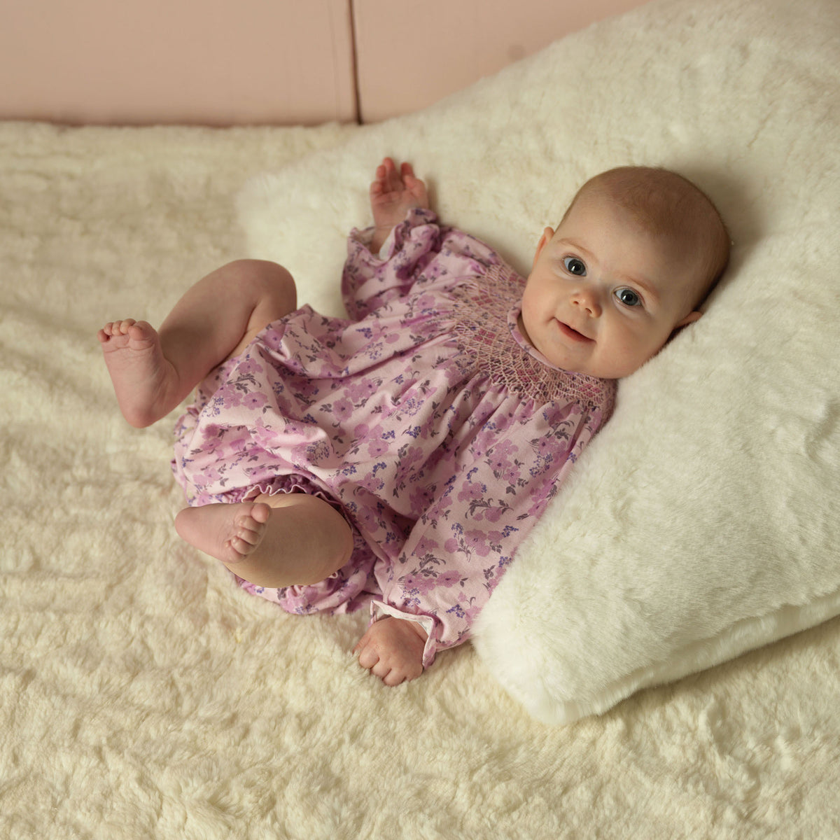 Lilac Smocked Babysuit