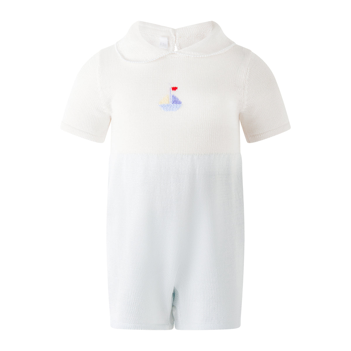 Pima Sailboat Embroidered Babysuit