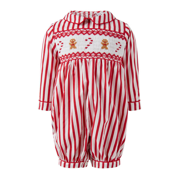 Candy Cane Smocked Babysuit Rachel Riley US
