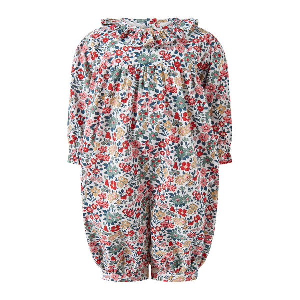 Pink Floral Frill Collar Babysuit Rachel Riley US