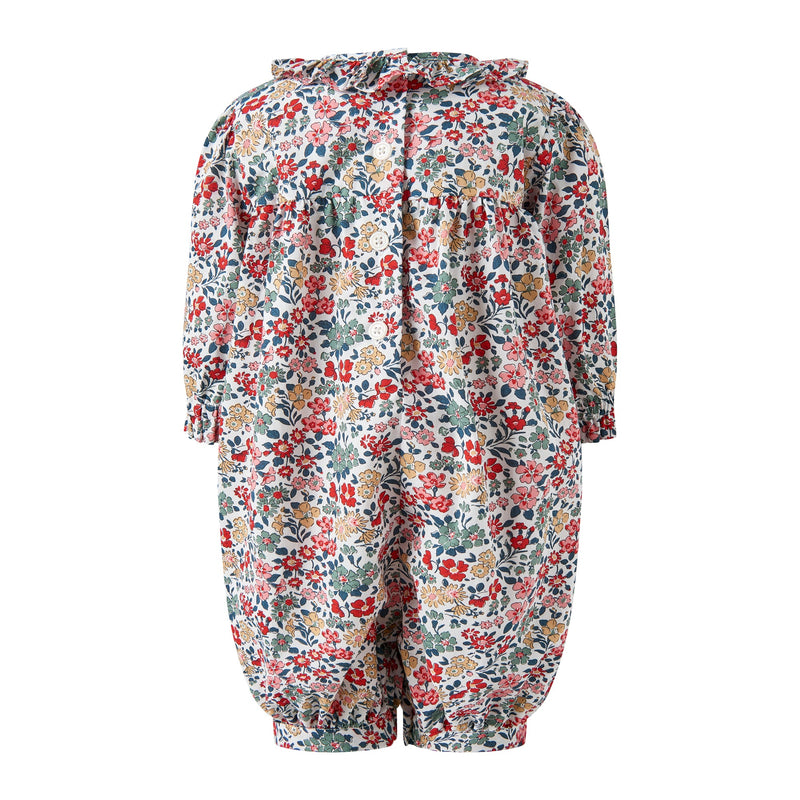 Pink Floral Frill Collar Babysuit Rachel Riley US