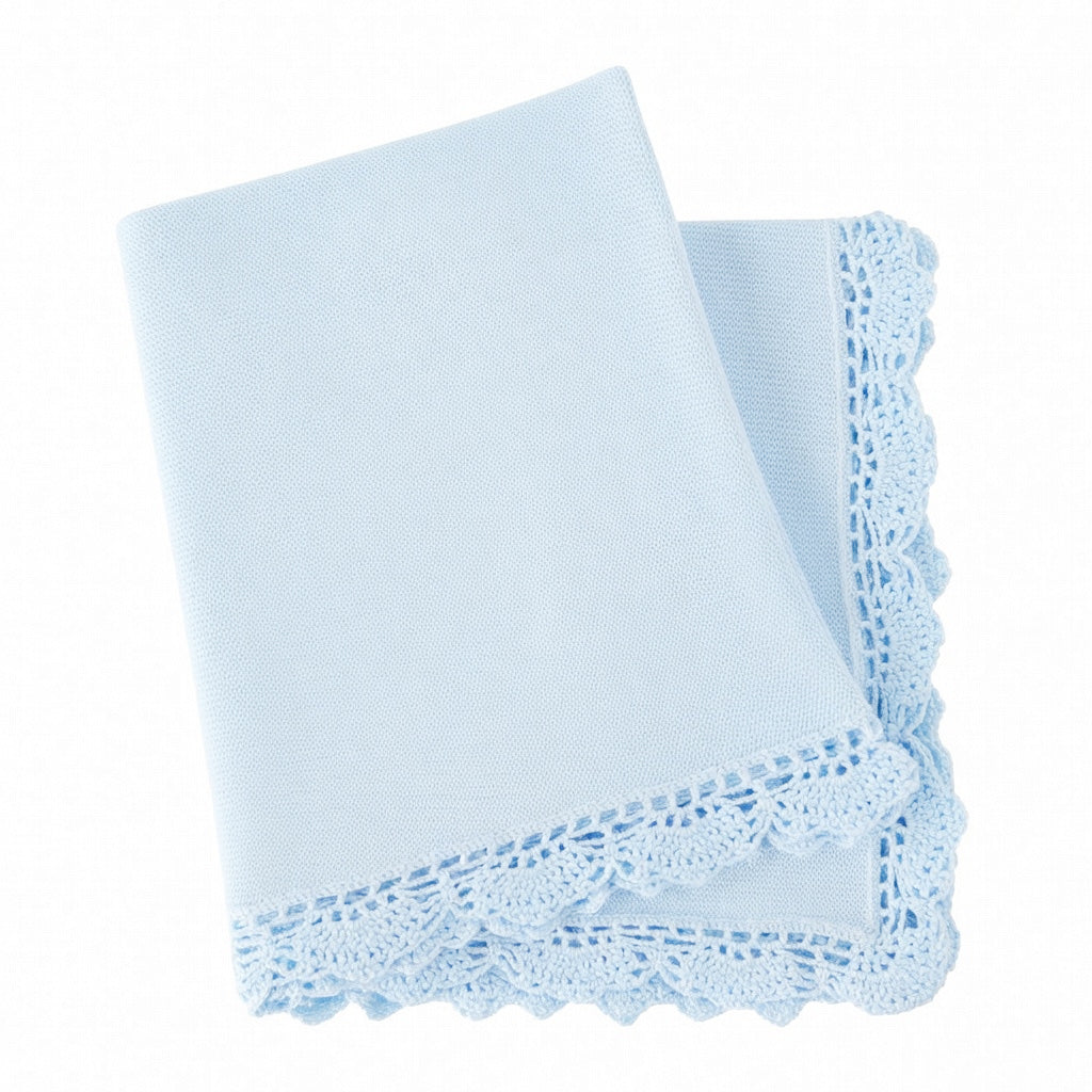 Pima Blue Crochet Blanket Rachel Riley US