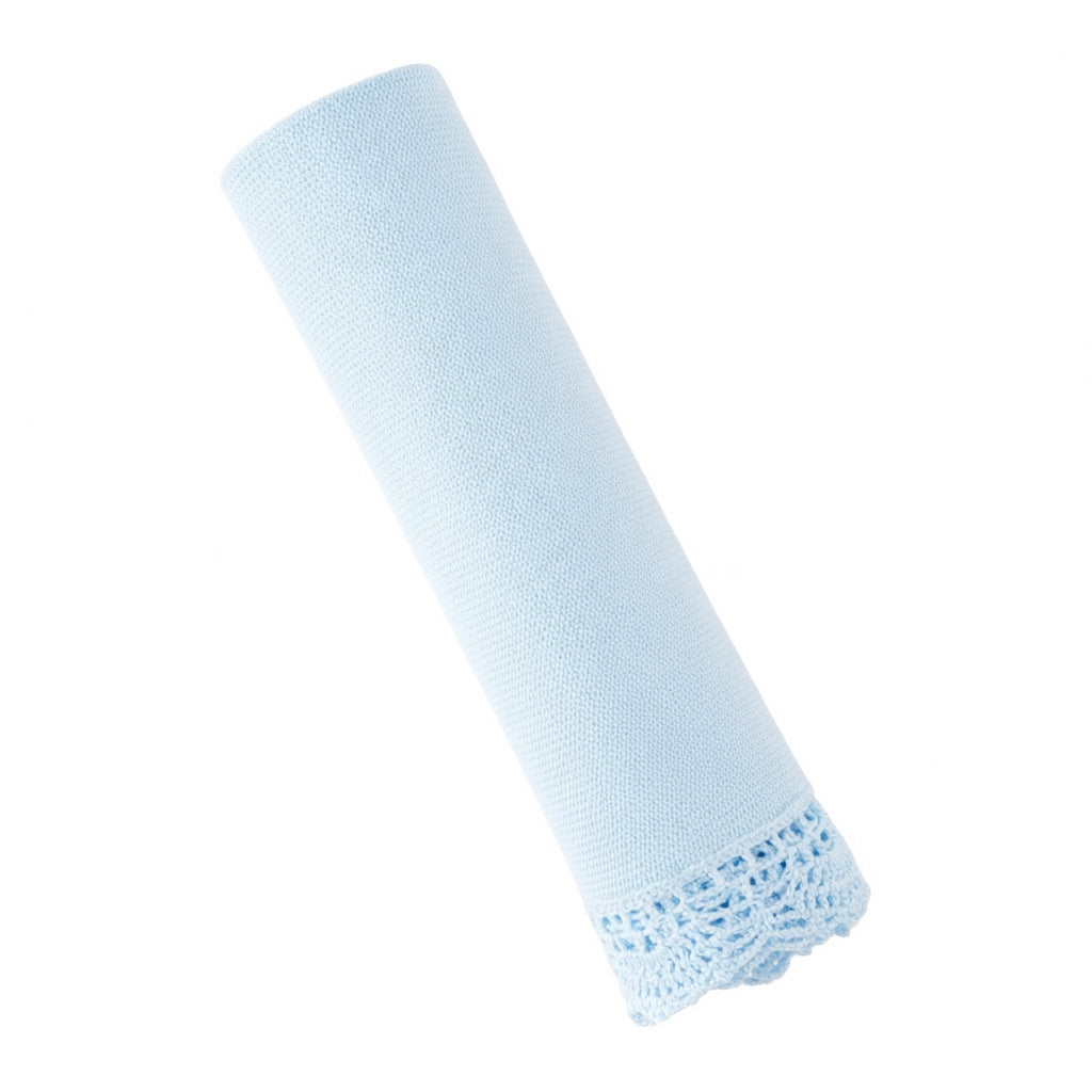 Pima Blue Crochet Blanket Rachel Riley US