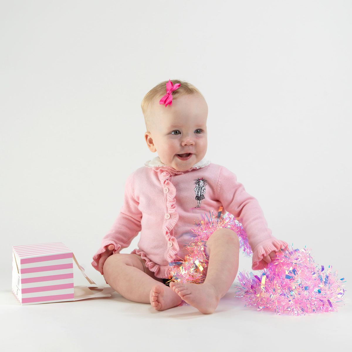 Eloise Infant Pink Embroidered Cardigan Rachel Riley US