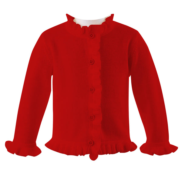 Baby Red Frill Cardigan