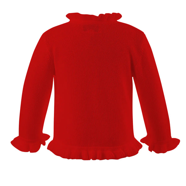 Baby Red Frill Cardigan