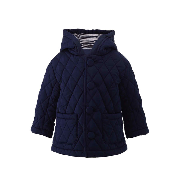 Navy Quilted Hooded Jacket Rachel Riley US