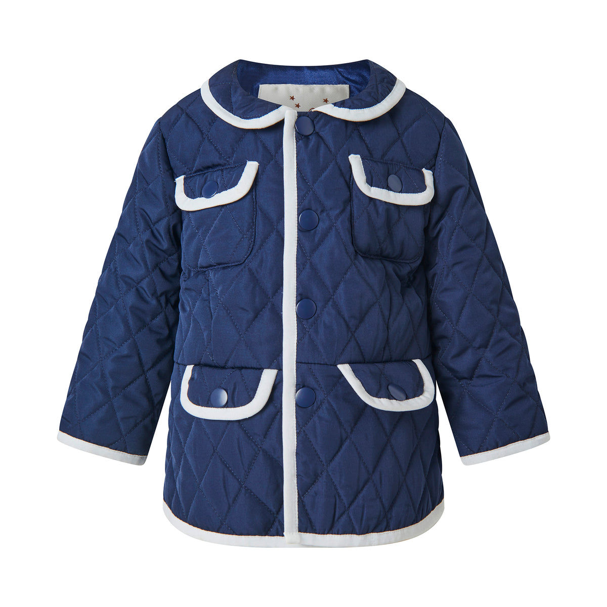Navy Two-Tone Quilted Jacket Rachel Riley US