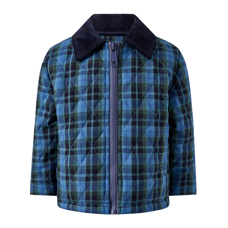 Navy Check Quilted Jacket Rachel Riley US