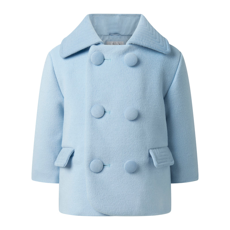 Blue Double Breasted Coat and Bonnet Rachel Riley US