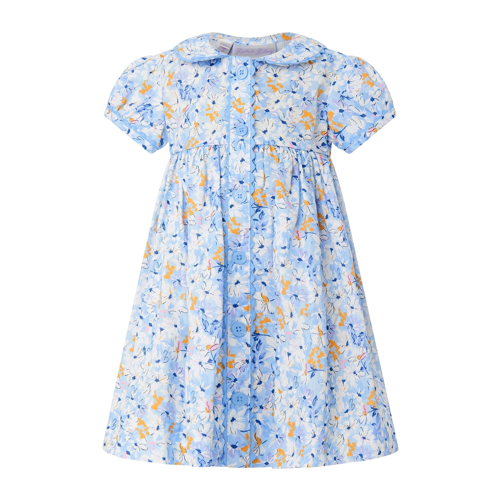 Blue Daisy Button-front Dress & Bloomers 6m