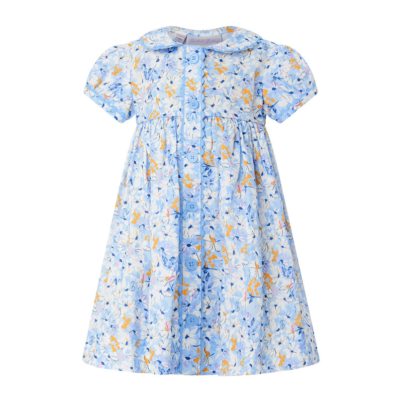 Blue Daisy Button-front Dress & Bloomers 6m