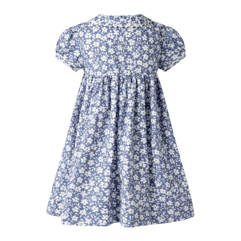 Blue Floral Button-Front Dress & Bloomers Rachel Riley US