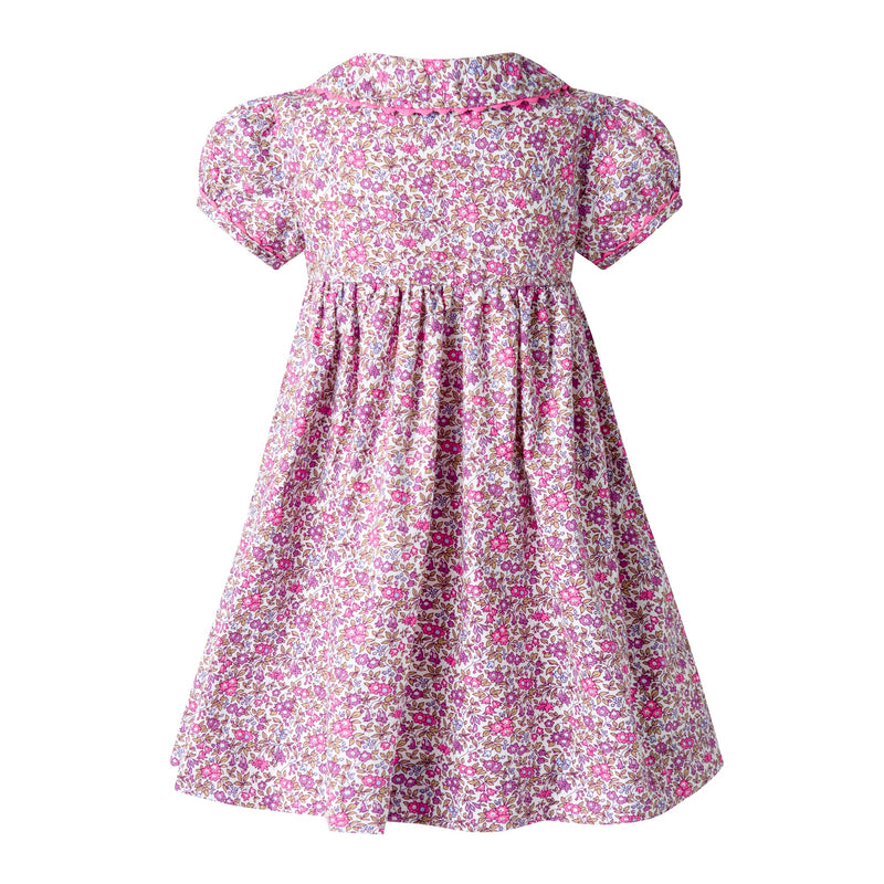 Purple Floral Button-Front Dress & Bloomers Rachel Riley US