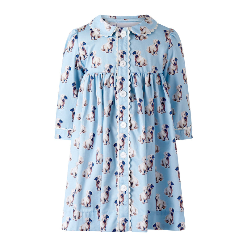 Puppy Button-Front Dress & Bloomers Rachel Riley US