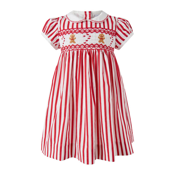 Candy Cane Stripe Smocked Dress & Bloomers Rachel Riley US