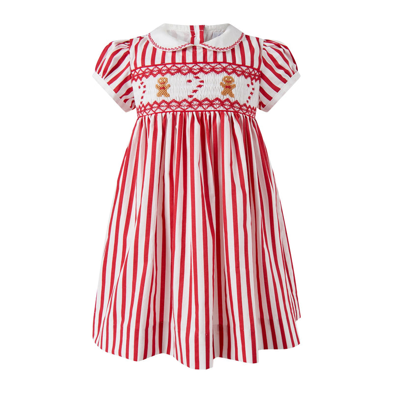 Candy Cane Stripe Smocked Dress & Bloomers Rachel Riley US