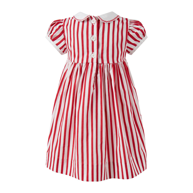 Candy Cane Stripe Smocked Dress & Bloomers Rachel Riley US