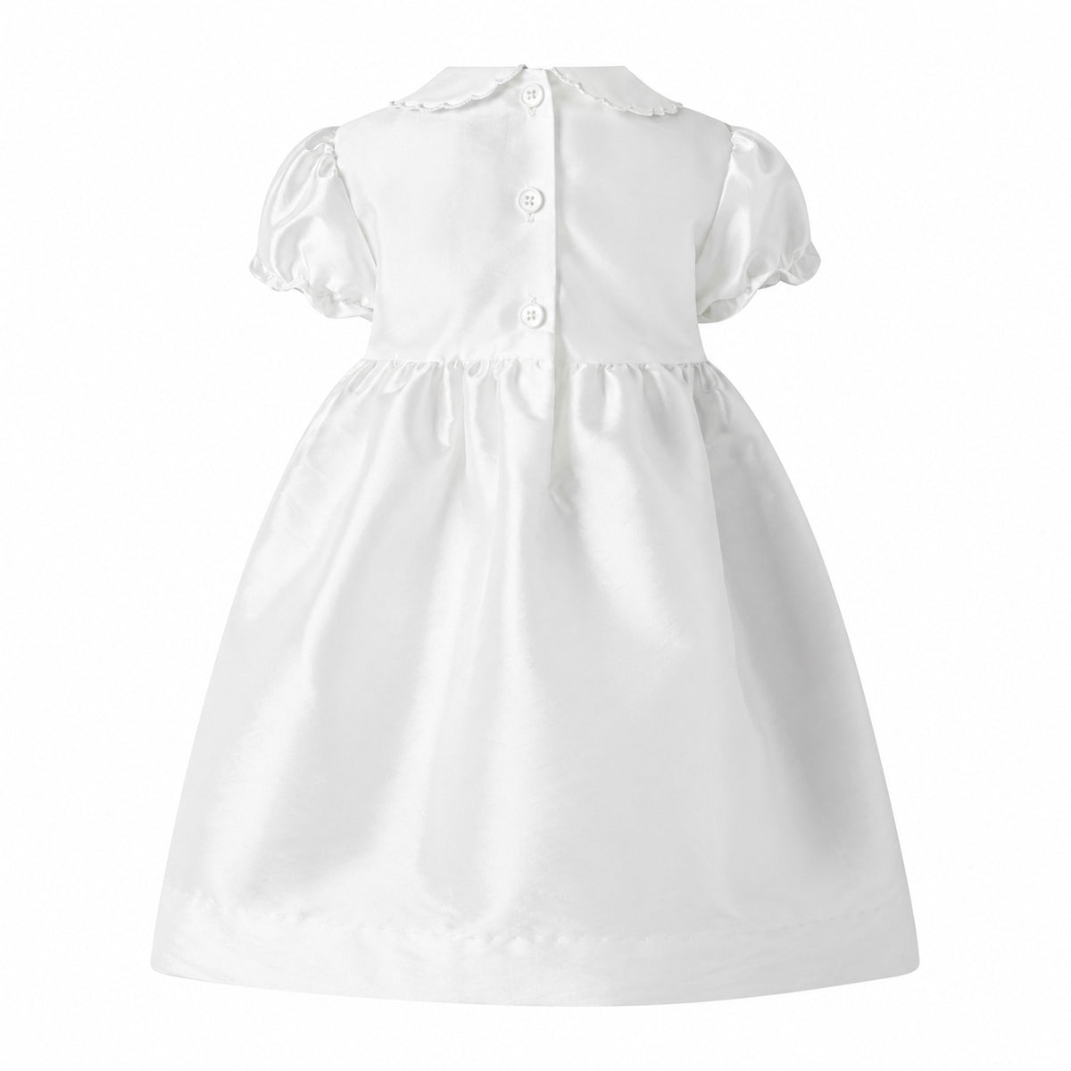 Ivory Taffeta Rosebud Smocked Dress, Baby Rachel Riley US