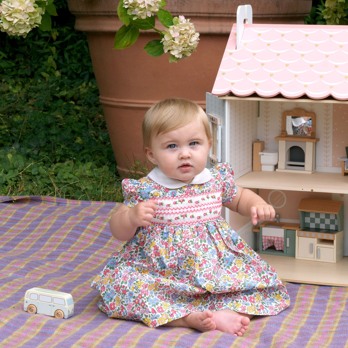 Ditsy Floral Smocked Dress and Bloomers Rachel Riley US