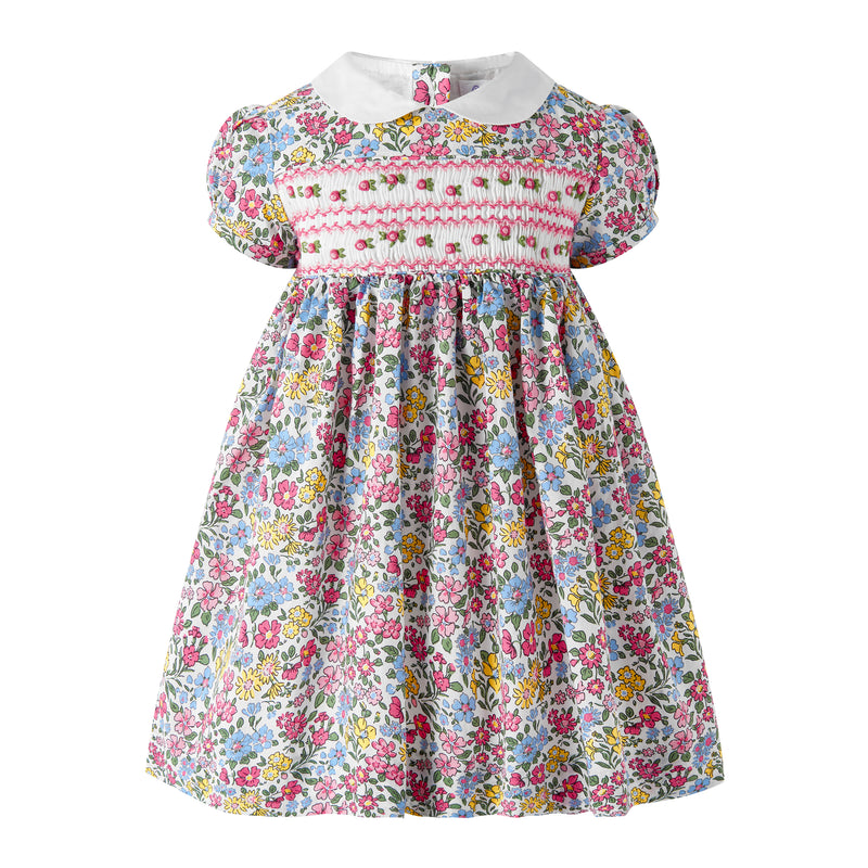 Ditsy Floral Smocked Dress and Bloomers 24m