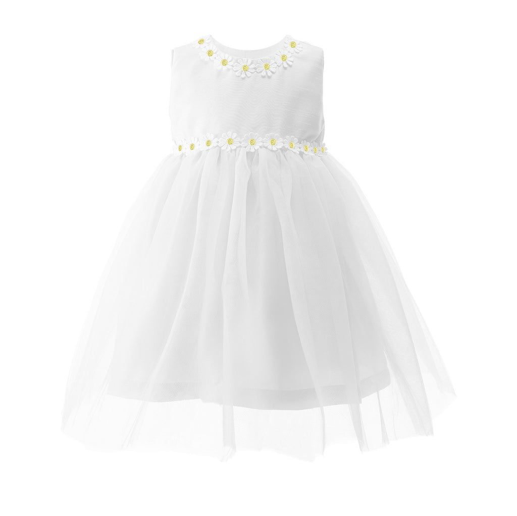 blue dress for baby girl Rachel Riley Baby Daisy Tulle Dress | White | 12M | Polyester/Fabric | Infant