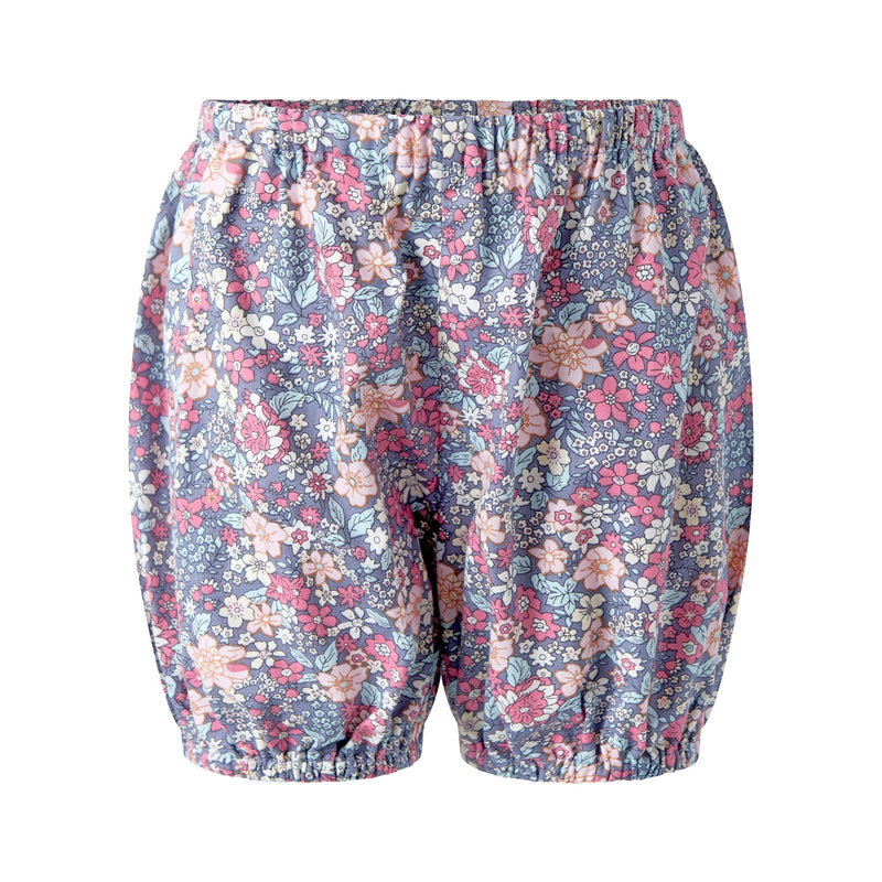 Grey Floral  Smocked Dress & Bloomers