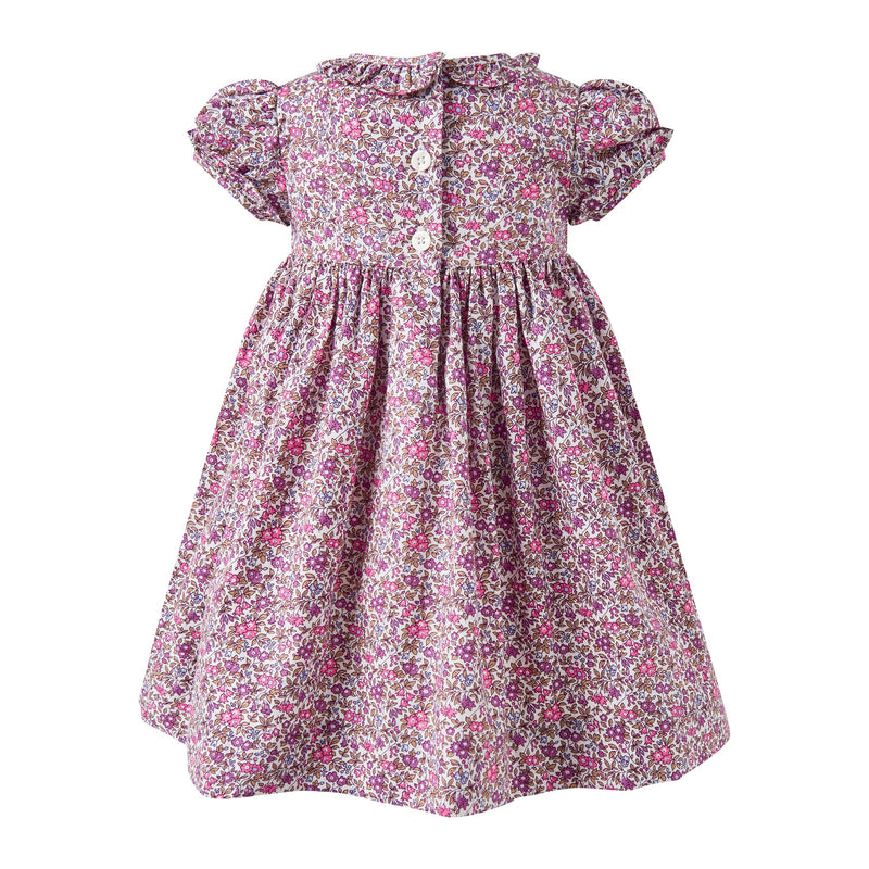 Purple Floral Smocked Dress & Bloomers 24m