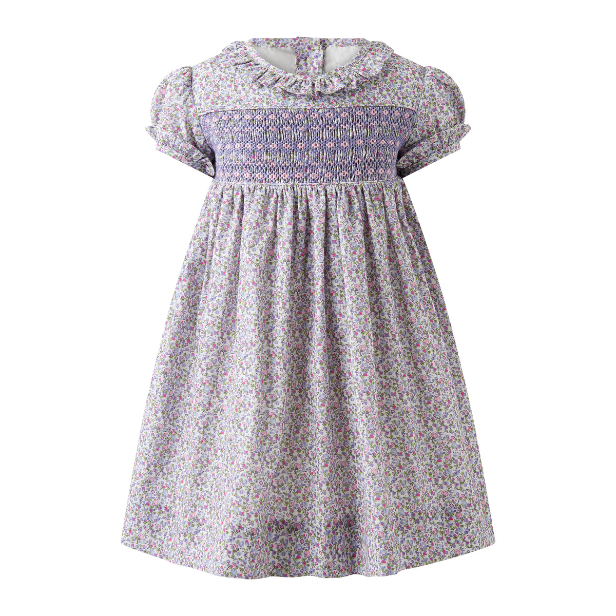 Lavender Frill Collar Smocked Dress & Bloomers