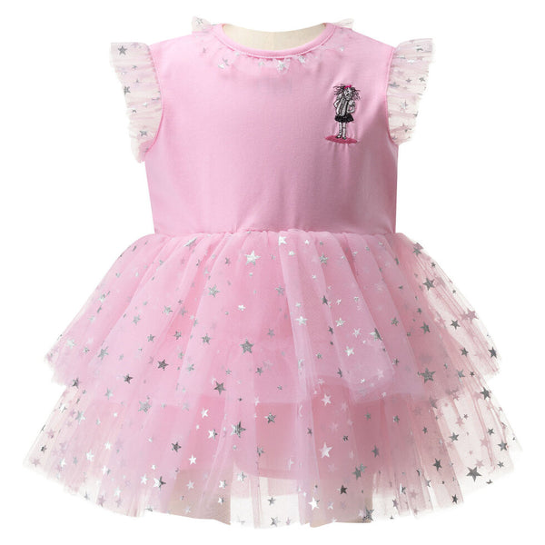 Rachel Riley Eloise Sparkle Star Tutu Dress in Pink at Nordstrom, Size 24M