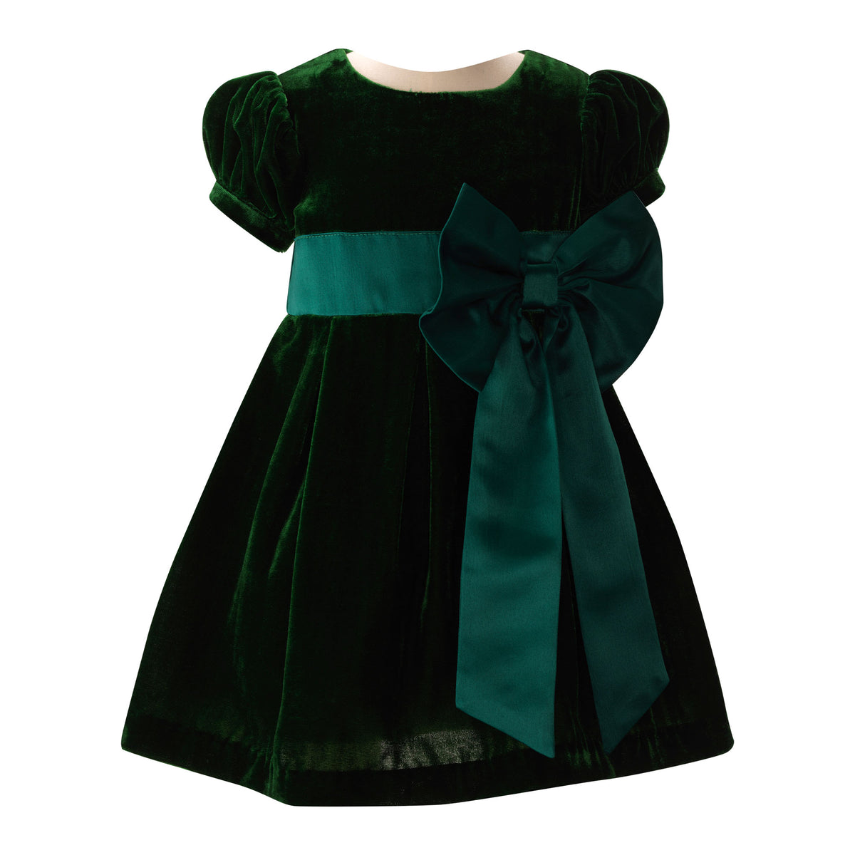 Baby Crushed Velvet Bow Dress Rachel Riley US
