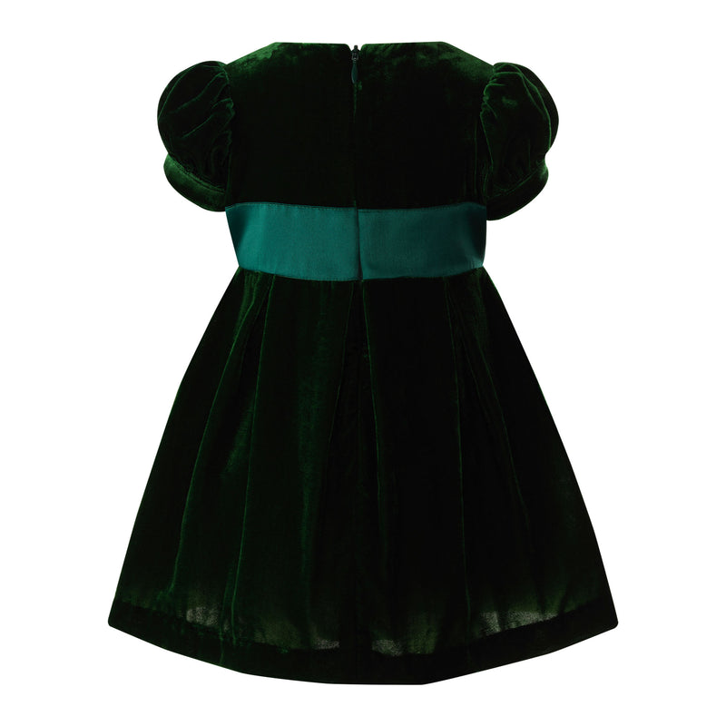 crushed velvet party dress Baby Crushed Velvet Bow Dress 12-18m