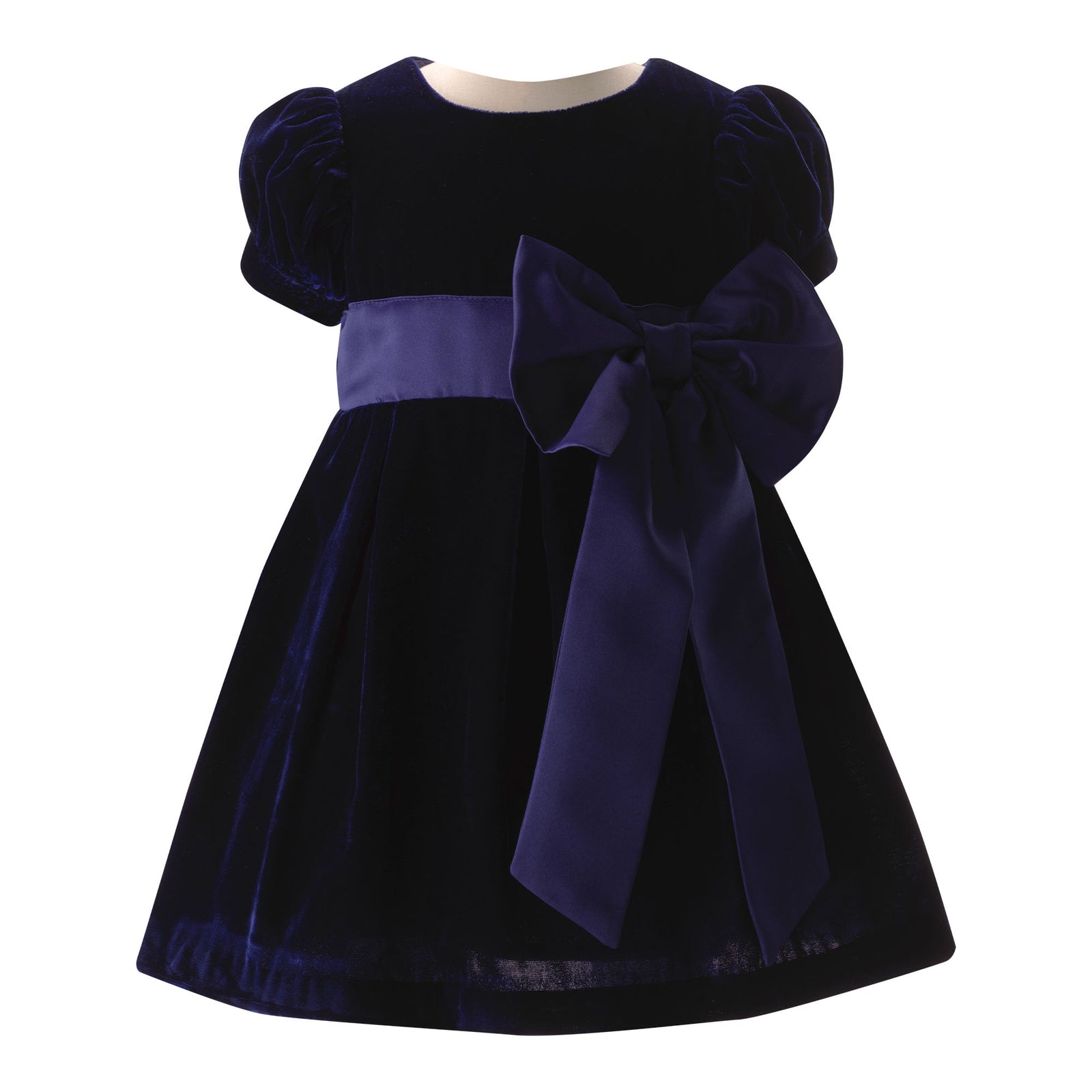 Crushed Velvet Bow Dress 24m Crushed Velvet Bow Dress 24m