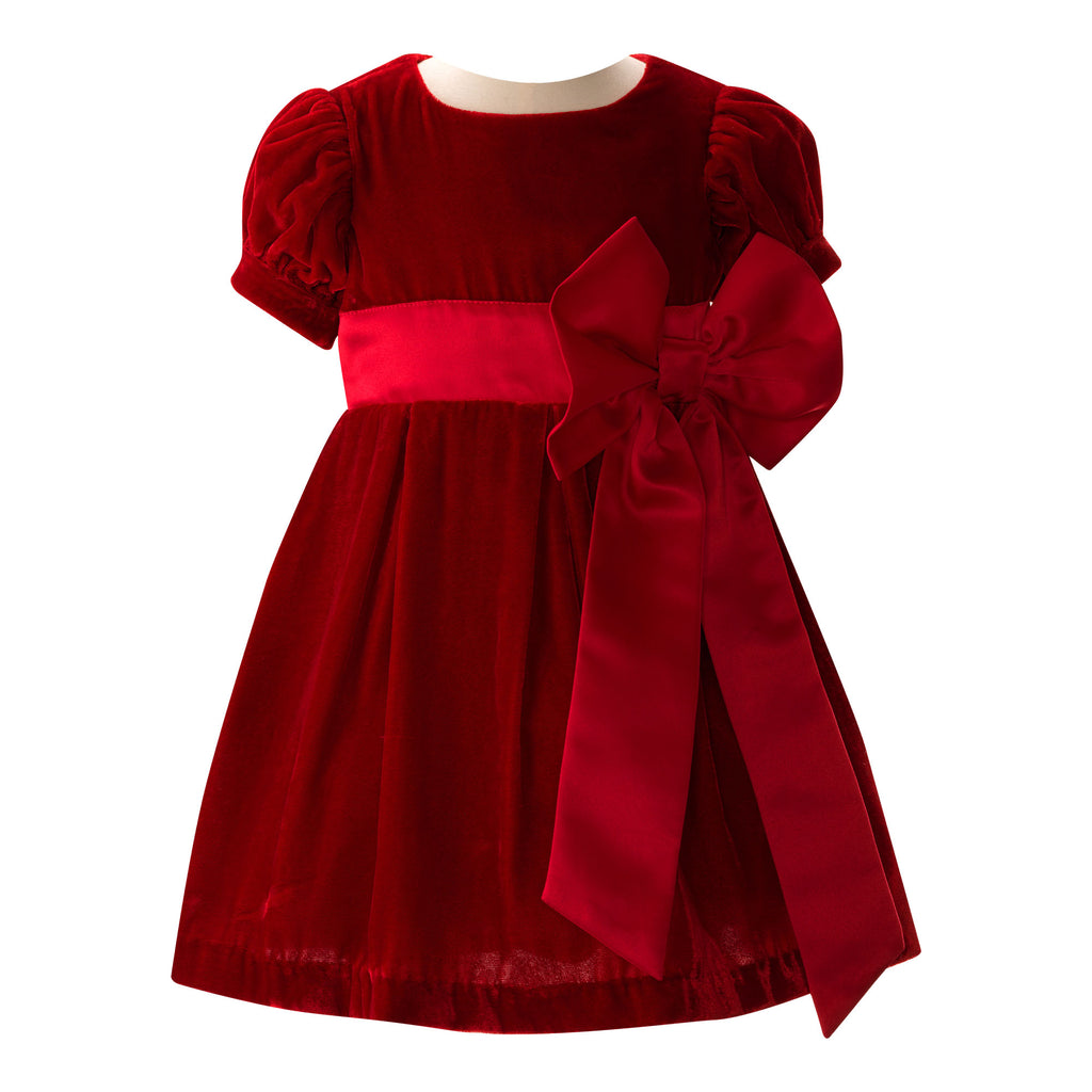 Crushed Velvet Bow Dress 24M