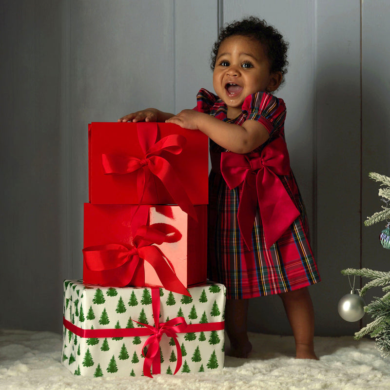 Red Tartan Bow Dress 12-18m / Red