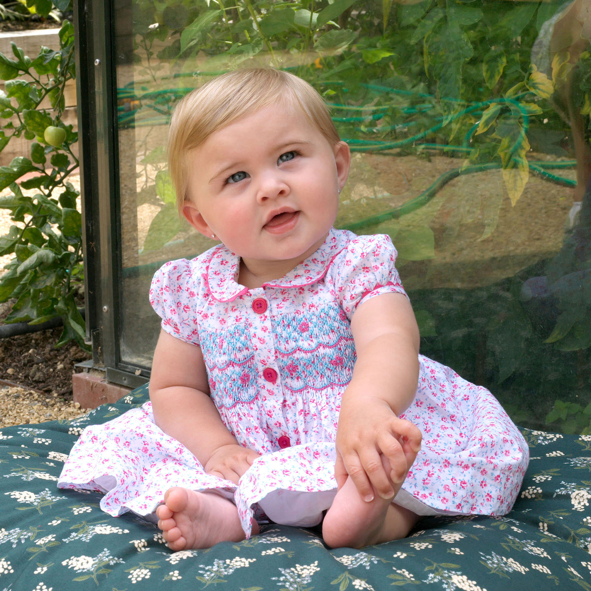 Floral Smocked Button-Front Dress and Bloomers Rachel Riley US