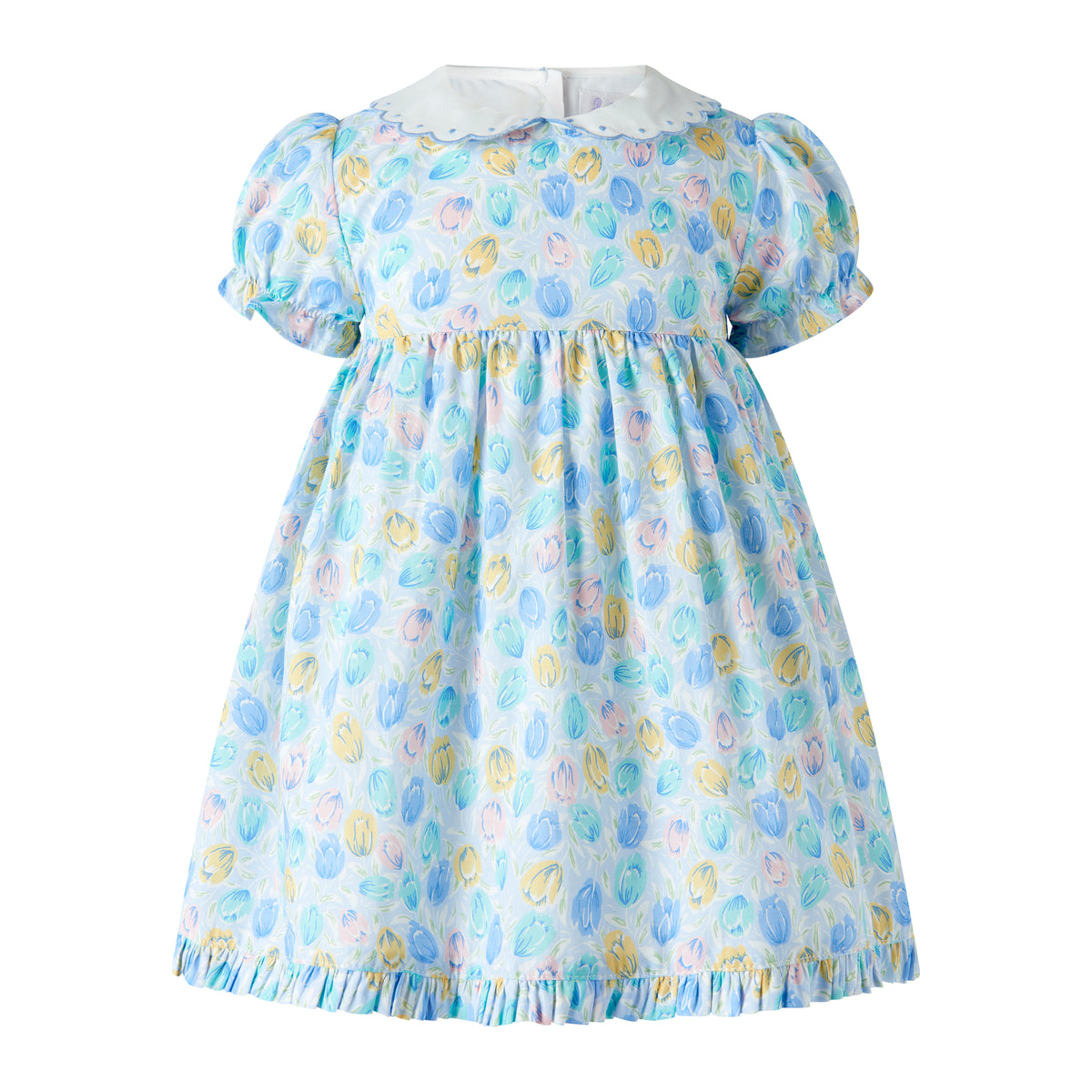 Blue Scalloped Collar Tulip Dress and Bloomers Rachel Riley US