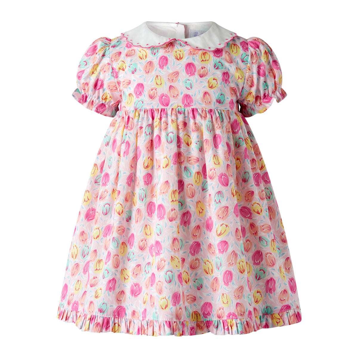 Pink Scalloped Collar Tulip Dress and Bloomers Rachel Riley US