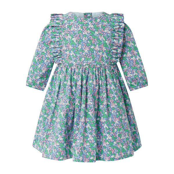 Pink Winter Blossom Frill Dress & Bloomers