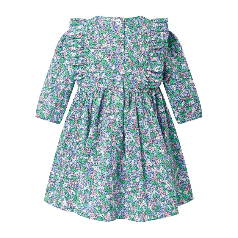 Pink Winter Blossom Frill Dress & Bloomers