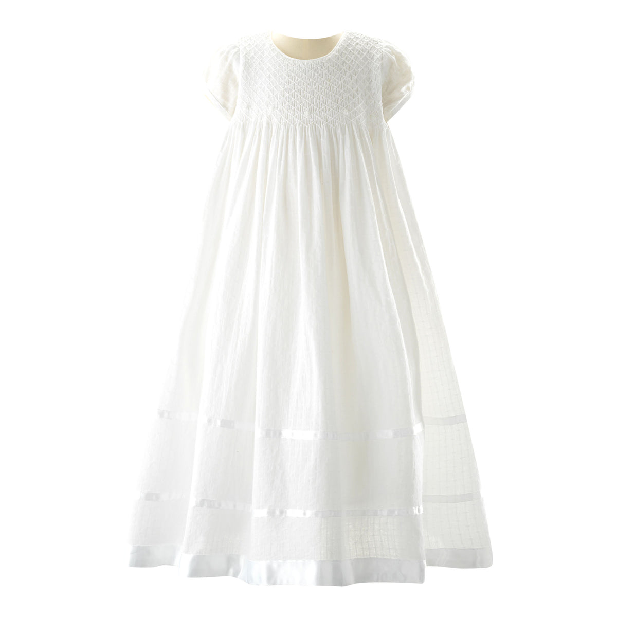 Long Christening Smocked Dress & Bonnet Rachel Riley US