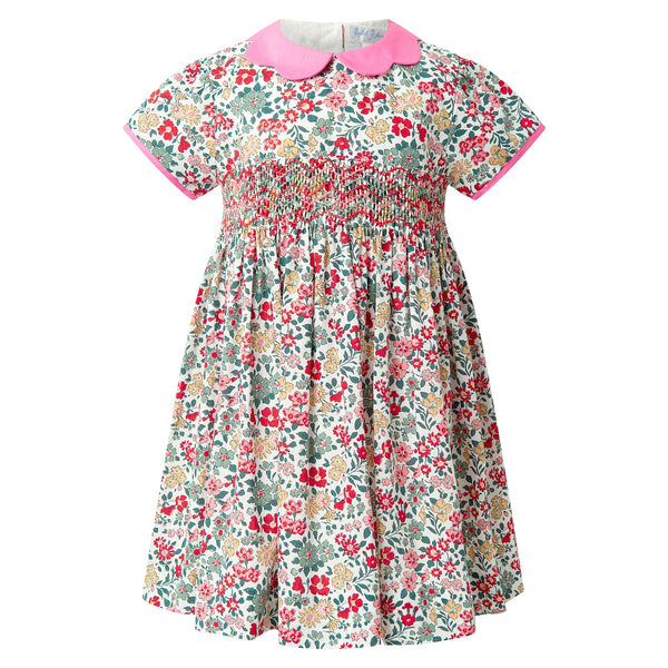 Petal Collar Floral Smocked Dress & Bloomers