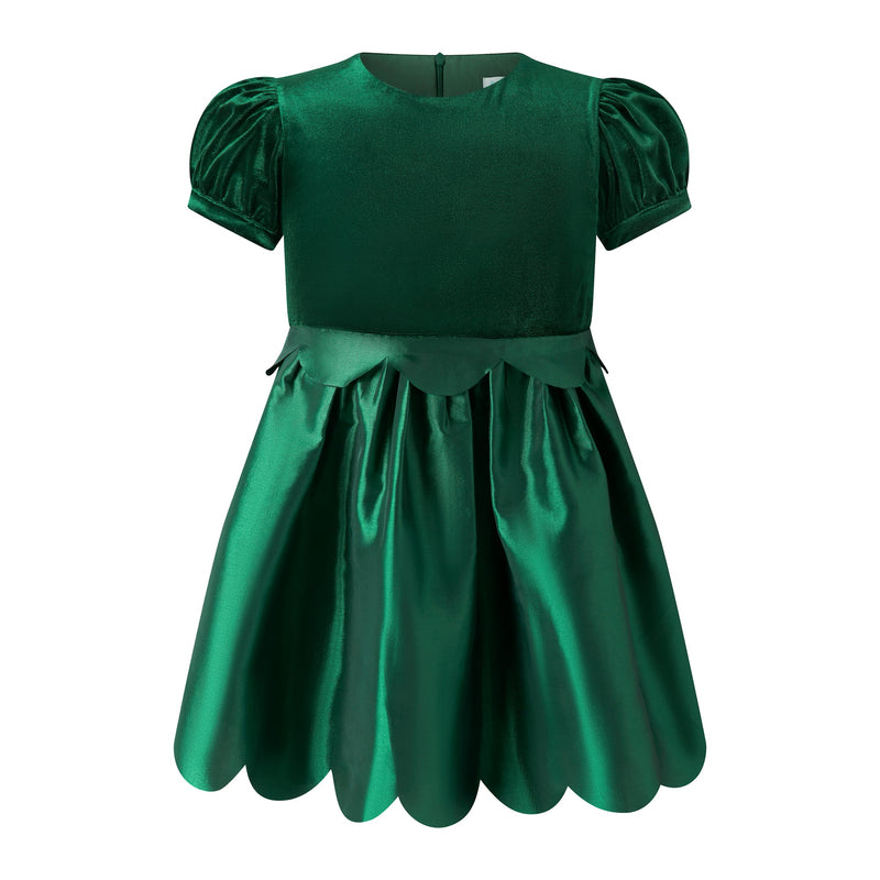 Taffeta Scalloped Dress